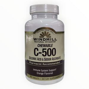 Windmill Vitamina C-500 masticable (90 tabletas) sabor naranja