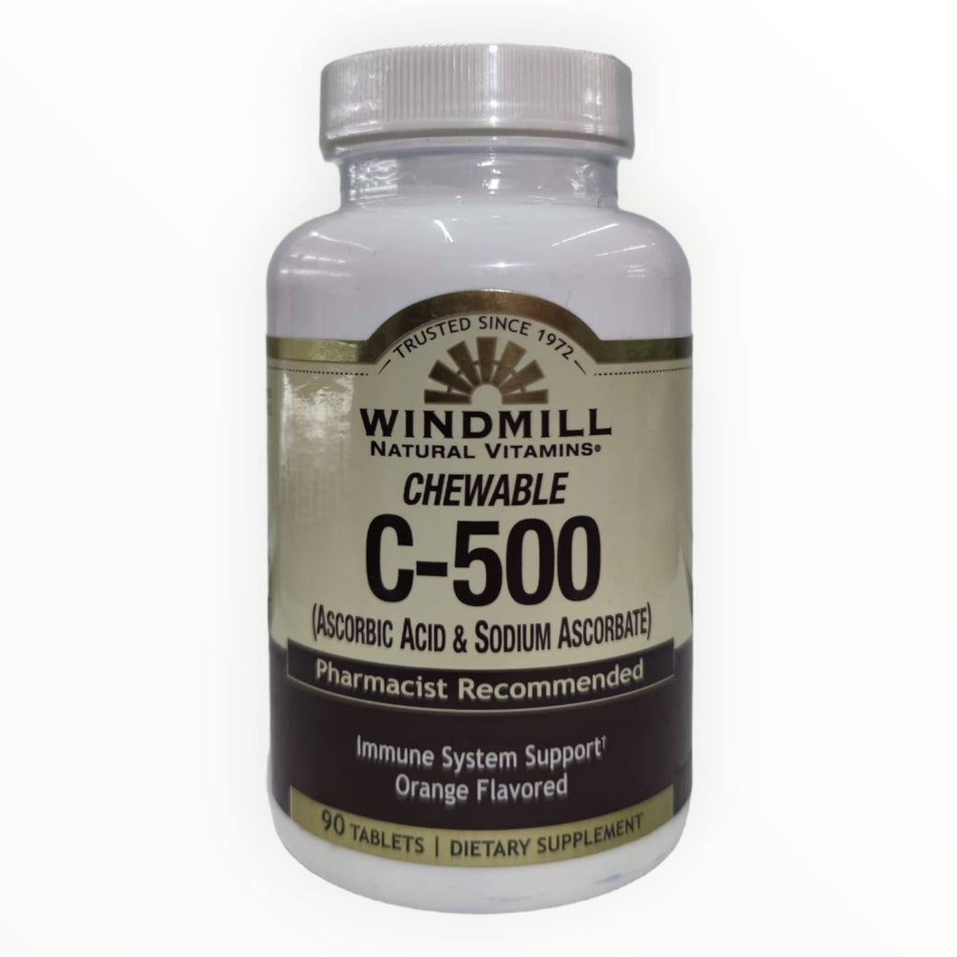 Windmill Vitamina C-500 masticable (90 tabletas) sabor naranja